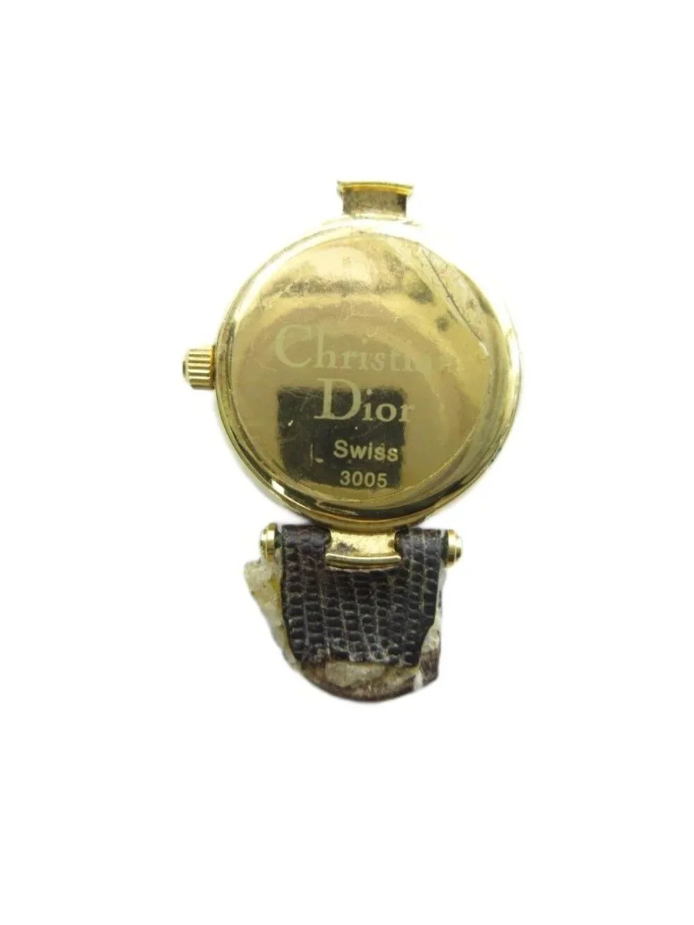 Dior Watch Quartz Case Only Roman Logo Gold